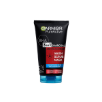 Garnier Pure Active 3 in 1 Charcoal Wash Scrub Mask 150ml