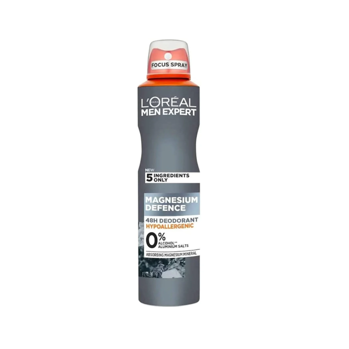 L'Oreal Paris Men Expert - Magnesium Defense Hypoallergenic 48H Deodorant Spray - 250ml - Image 1