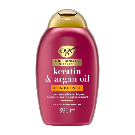 OGX Anti Frizz Keratin Smoothing Oil 5 in 1 Sulfate Free Hair Conditioner 385ml